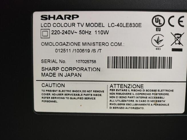 SHARP LC-40LE830E 2 linie na ekranie tylko odbiór osobisty
