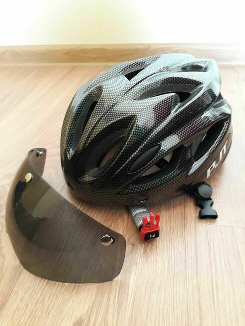 Kask rowerowy z szybką męski damski nowy