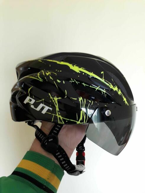 Kask rowerowy z szybką męski damski nowy