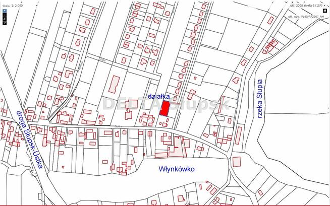 Działka budowlana Włynkówko gm. Słupsk, Na Wzgórzu