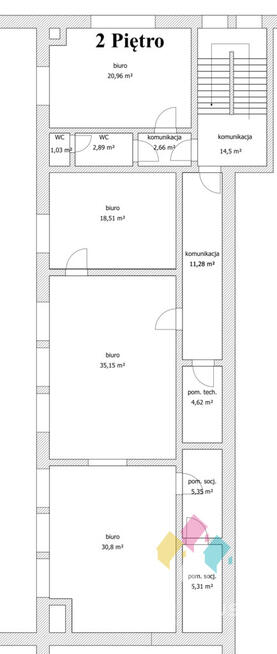 Piętro w biurowcu, 138 m2, po remoncie
