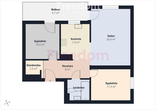 3 pokoje premium z klimatyzacją Generałów