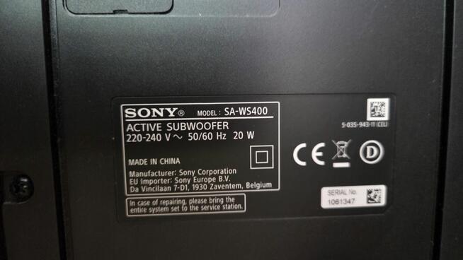 Syndyk sprzeda prawo własności do Soundbar Sony HT-S400 z Su