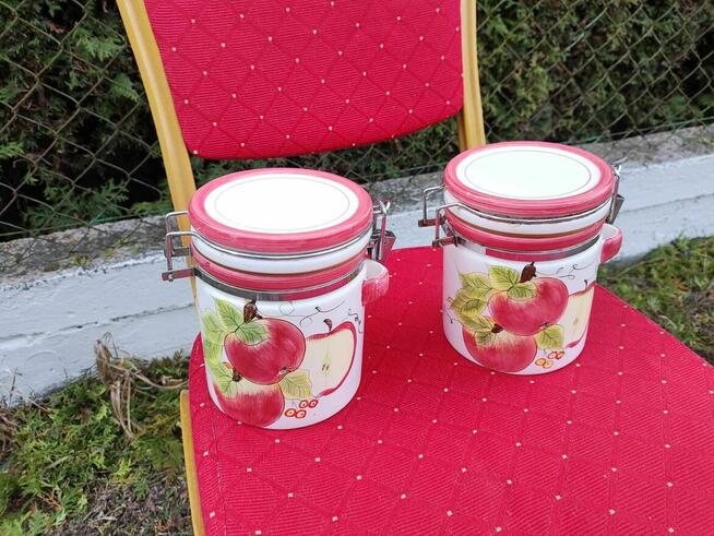 Pojemnik Kuchenny Porcelanowy Porcelany na Sól Cukier Słoik