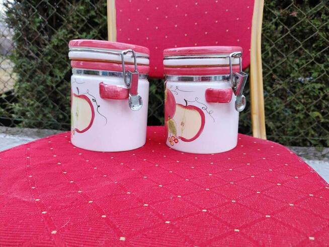 Pojemnik Kuchenny Porcelanowy Porcelany na Sól Cukier Słoik