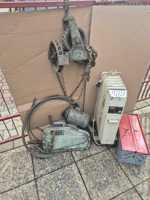 Wyciągarki ręczne, silnik 1-faz ,grzejnik olejowy, skrzynka