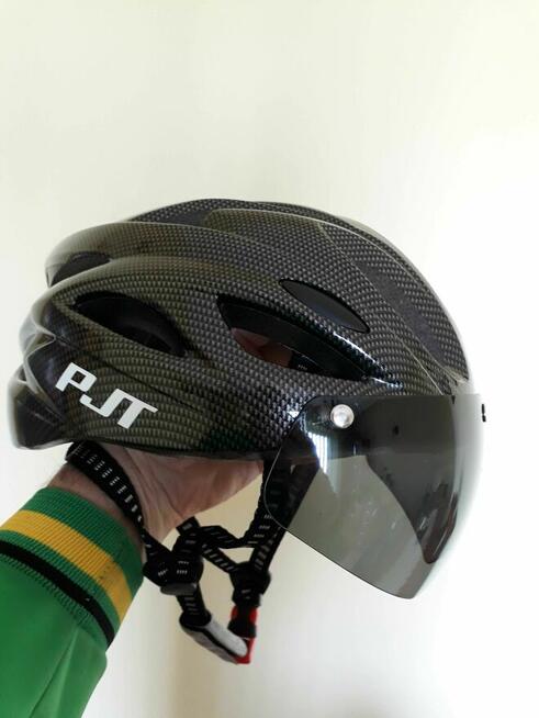 Kask rowerowy z szybką męski damski nowy