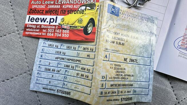 Toyota Corolla Benzyna Salon Polska Zarejestrowany Ubezpieczony