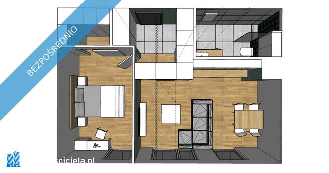 44m2 w pełni wyposażone z garażem