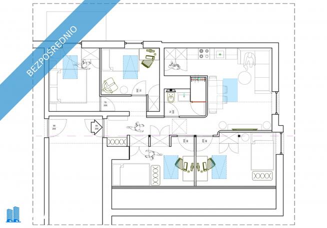 Mieszkanie na poddaszu, możliwe 4 pokoje, 64m2, Czuby