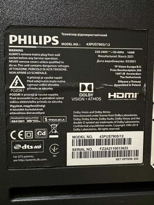 TV led philips 43’