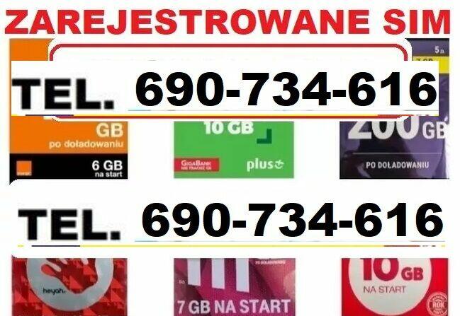 ZAREJESTROWANE PREPAID KARTA SIM KARTY STARTERY GSM