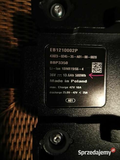 Akumulator Bosch PowerPack 500 13,6Ah SMART na tylnybagażnik