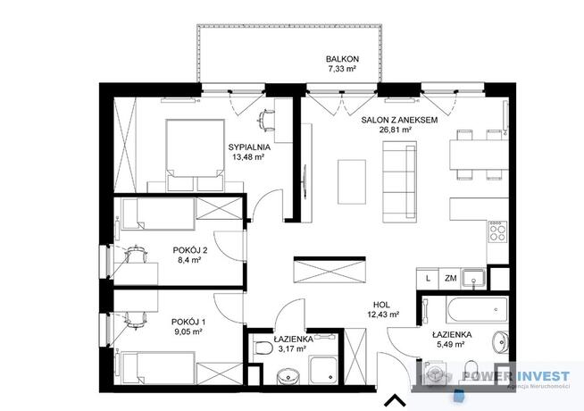 Mieszkanie 4 pokojowe z balkonem. Zabłocie