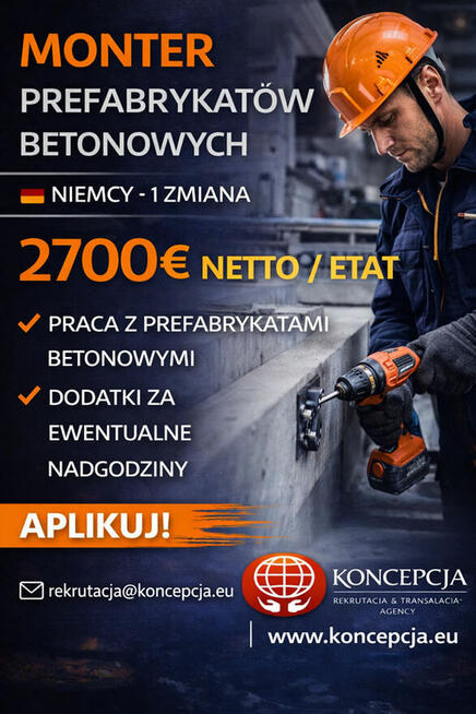 MONTER /KA PREFABRYKATÓW BETONOWYCH (Röttenbach-FH-DPK-DE)