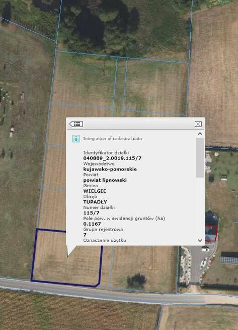 Działka budowlana 1167 m2 – Tupadły, gmina Wielgie