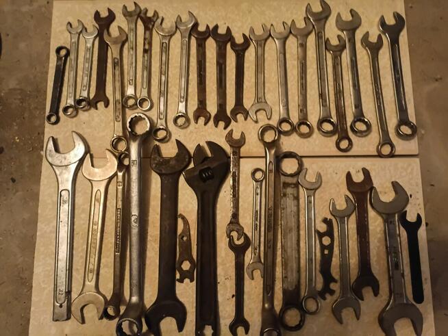 Stare klucze płaskie duży zestaw