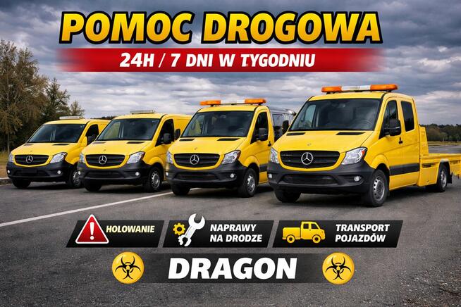 7/24 TANiO Laweta od 149zl-DRAGON, Holowanie, Pomoc Drogowa