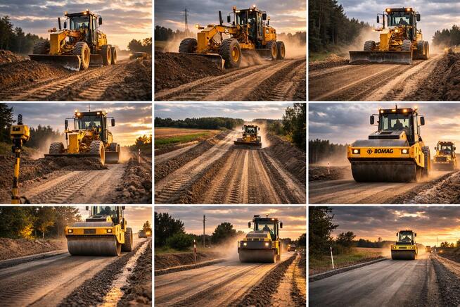 Usługi sprzętem budowlanym koparki wywrotki transport.
