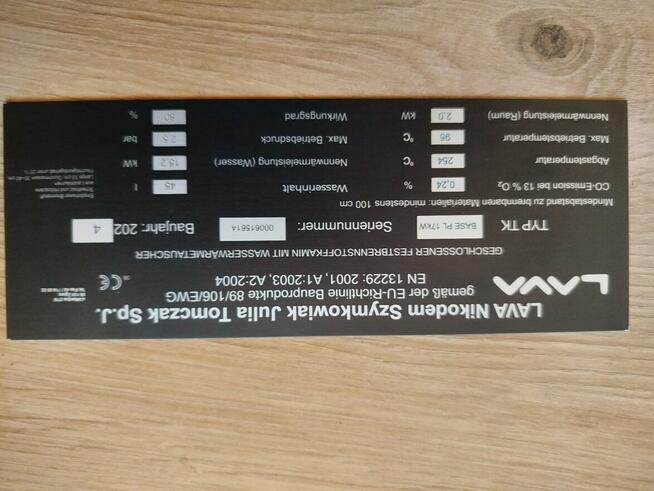 używany kominek z płaszczem wodnym Lava Base PL 17 kW