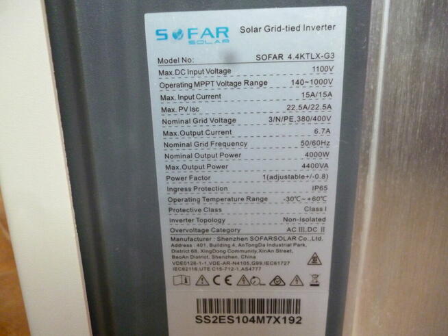 Inwerter sieciowy (falownik) Sofar Solar 4.4KTLX-G3