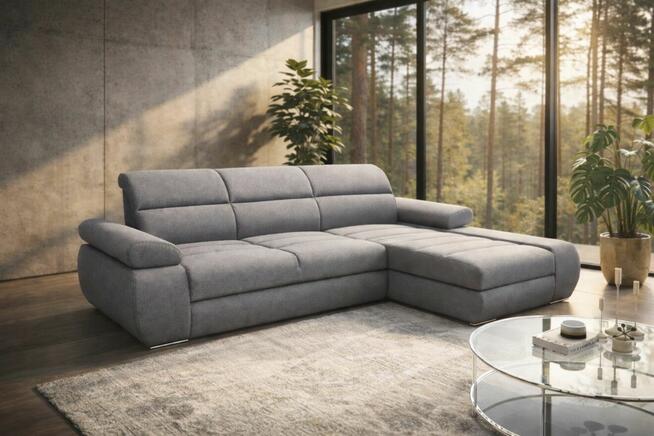 Narożnik Panama 100% skóra, spanie i pojemnik!