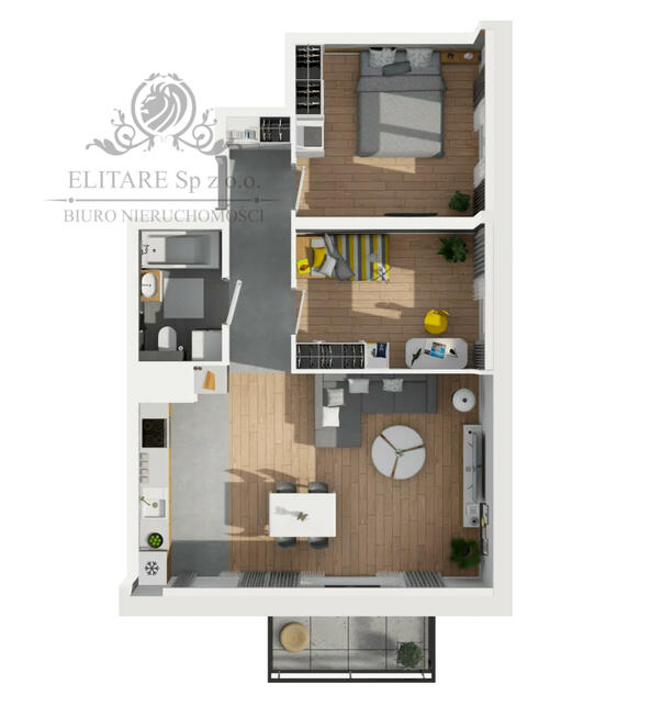 Mieszkanie 3pok, 58,35m2 z balkonem, ogrz.miejskie Krzyki, Partynice Wrocław