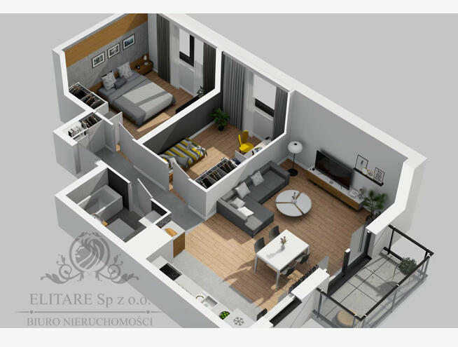 Mieszkanie 3pok, 58,35m2 z balkonem, ogrz.miejskie Krzyki, Partynice Wrocław