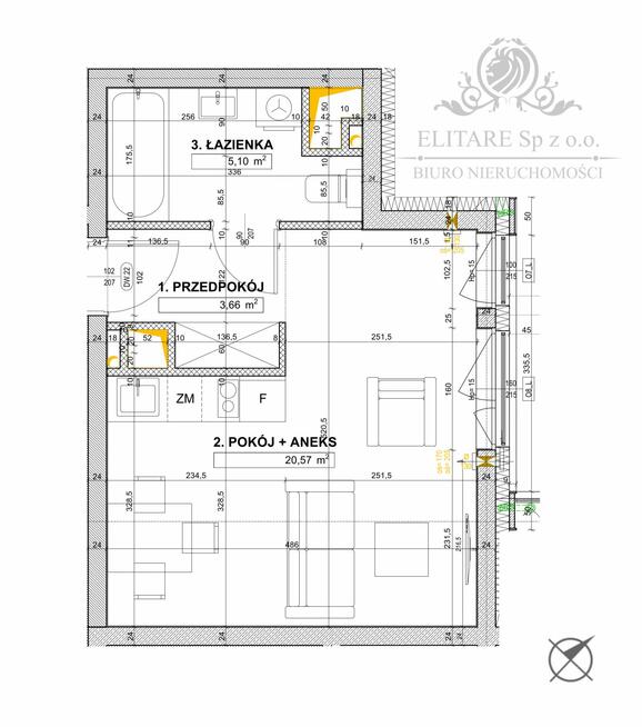 Apartament 1 pok. 29,33m2 ogrzewanie miejskie /obok Sky Tower