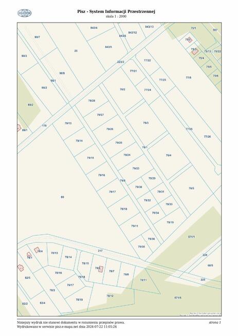 Działka budowlana Pilchy gm. Pisz,