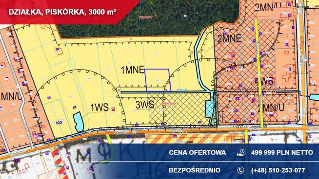 Działka budowlana 3000 m² PRZY LESIE – Piskórka, gm. Prażmów
