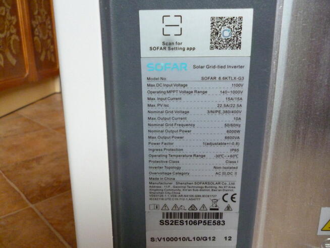 Inwerter sieciowy (falownik) Sofar Solar 6.6KTLX-G3