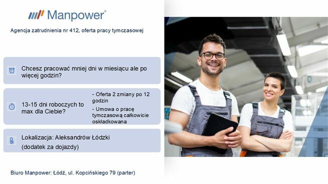 Praca na produkcji w Aleksandrowie Łódzkim