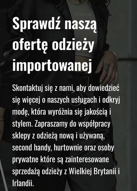 BEZPOŚREDNI IMPORTER ODZIEŻY Z ANGLII, SZKOCJI, IRLANDII