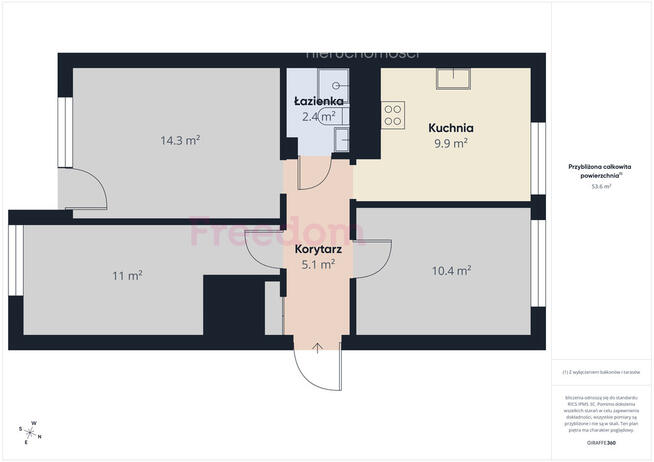 3 pokojowe mieszkanie 58,5 m2- Lipienice Górne.