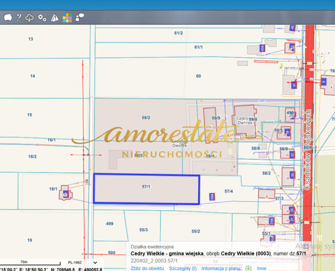 Usługowa działka z potencjałem w Cedrach Wielkich.