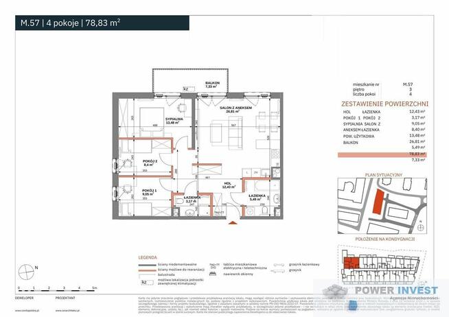 4 pokoje | Balkon | Zabłocie