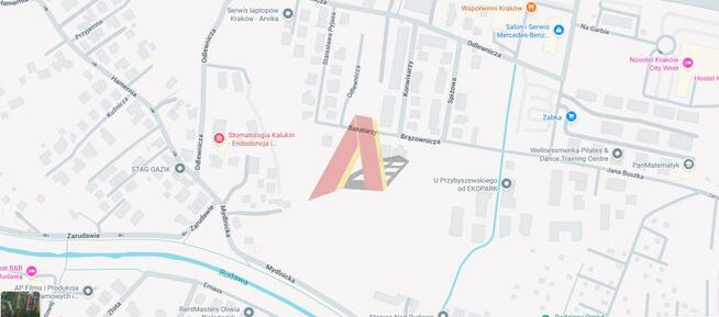 Działka budowlana Kraków Krowodrza, WIDOK ZARZECZE, Brązownicza