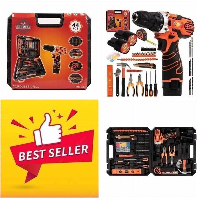 Wkrętarka akumulatorowa - 44 elementy