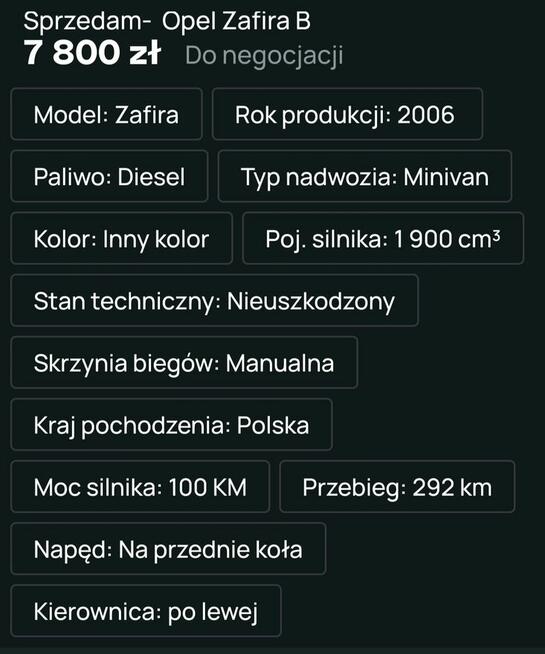 Sprzedam Opla Zafira B