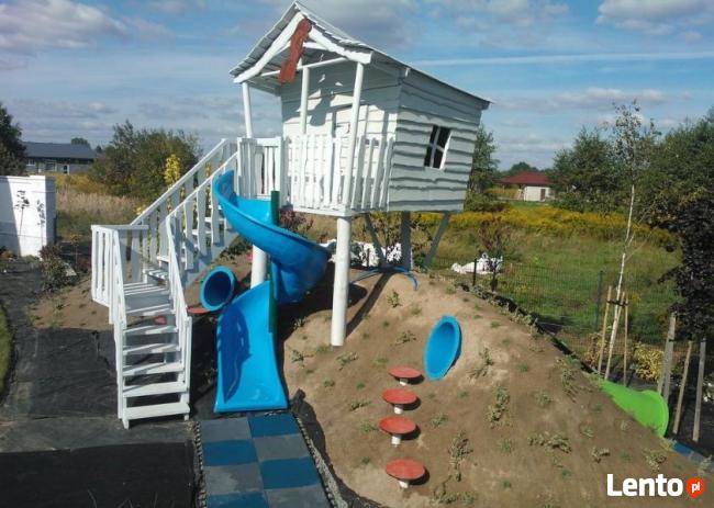 Drewniany domek dla dzieci, plac zabaw - BabaJaga