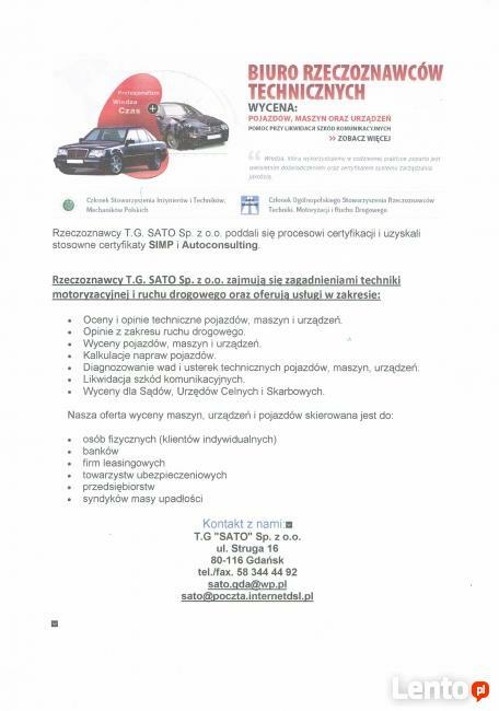 Towarzystwo Gospodarcze SATO Sp. z o.o. Rzeczoznawcy