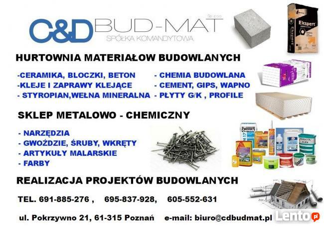 SKŁAD BUDOWLANY C&D BUD-MAT, CHEMIA BUDOWLANA, CERAMIKA