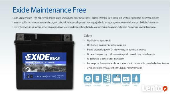 AKUMULATOR EXIDE 12V 4Ah 70A ETX5L-BS KATOWICE