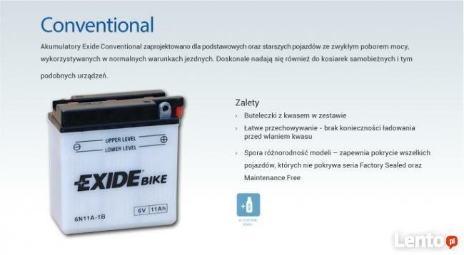 AKUMULATOR EXIDE 6V 11Ah 80A 6N11A-1B KATOWICE