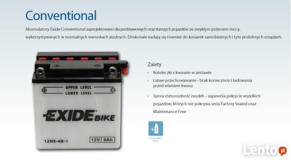 AKUMULATOR EXIDE 12V 9Ah 85A 12N9-4B-1 KATOWICE