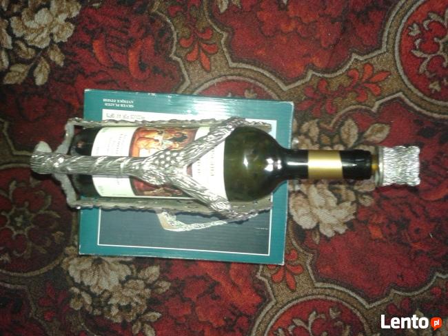 Stojak na wino posrebrzany vintage Winogrono