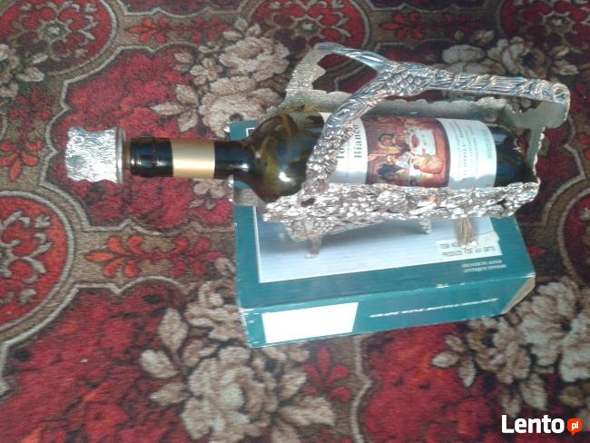 Stojak na wino posrebrzany vintage Winogrono