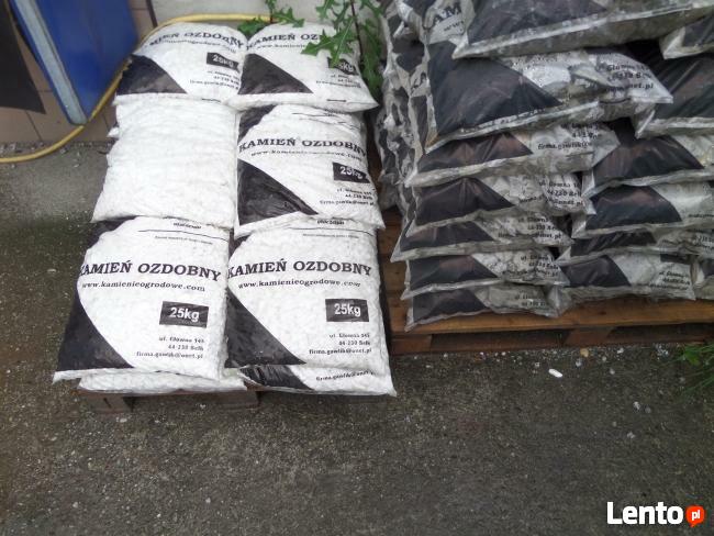 TARASO Biała MARIANNA kamień grys ozdobny do ogrodu. TRANSPO