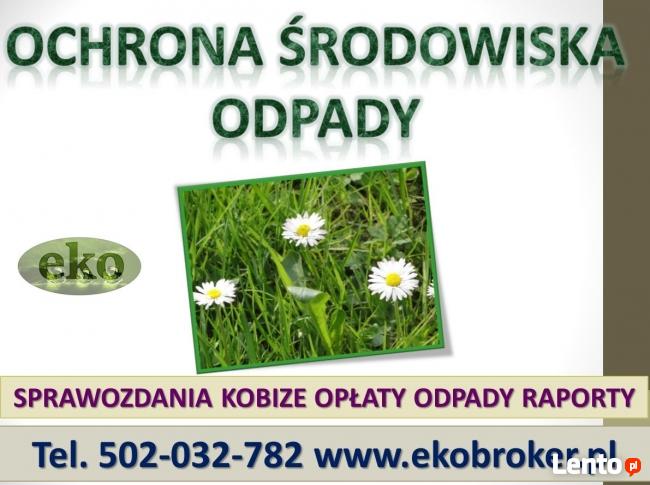 Kobize, opłaty środowiskowe, sprawozdanie z odpadów, cena,